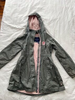Souris Mini Kids' Gray Polka Dot Hooded jacket with Pink Lining